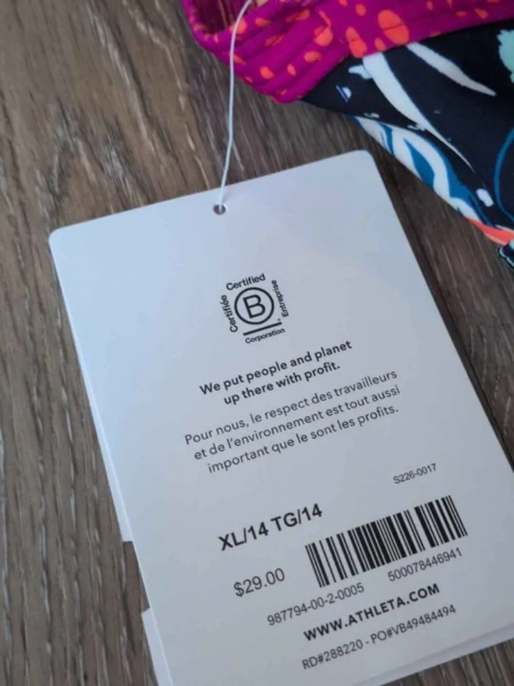 Athleta Girl Paradise Splash Bikini Top XL/14 new